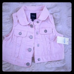 Baby Gap Pink Sleeveless Denim Vest
